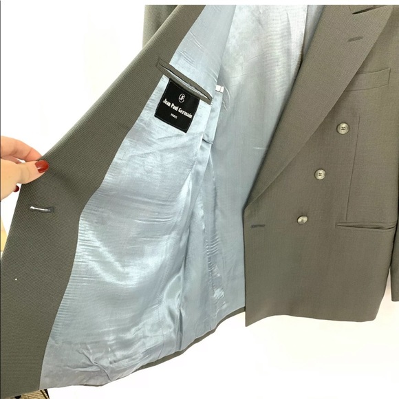 Men 42R Jean-Paul Germain BlazerGray Tweed Pattern - Picture 5 of 9